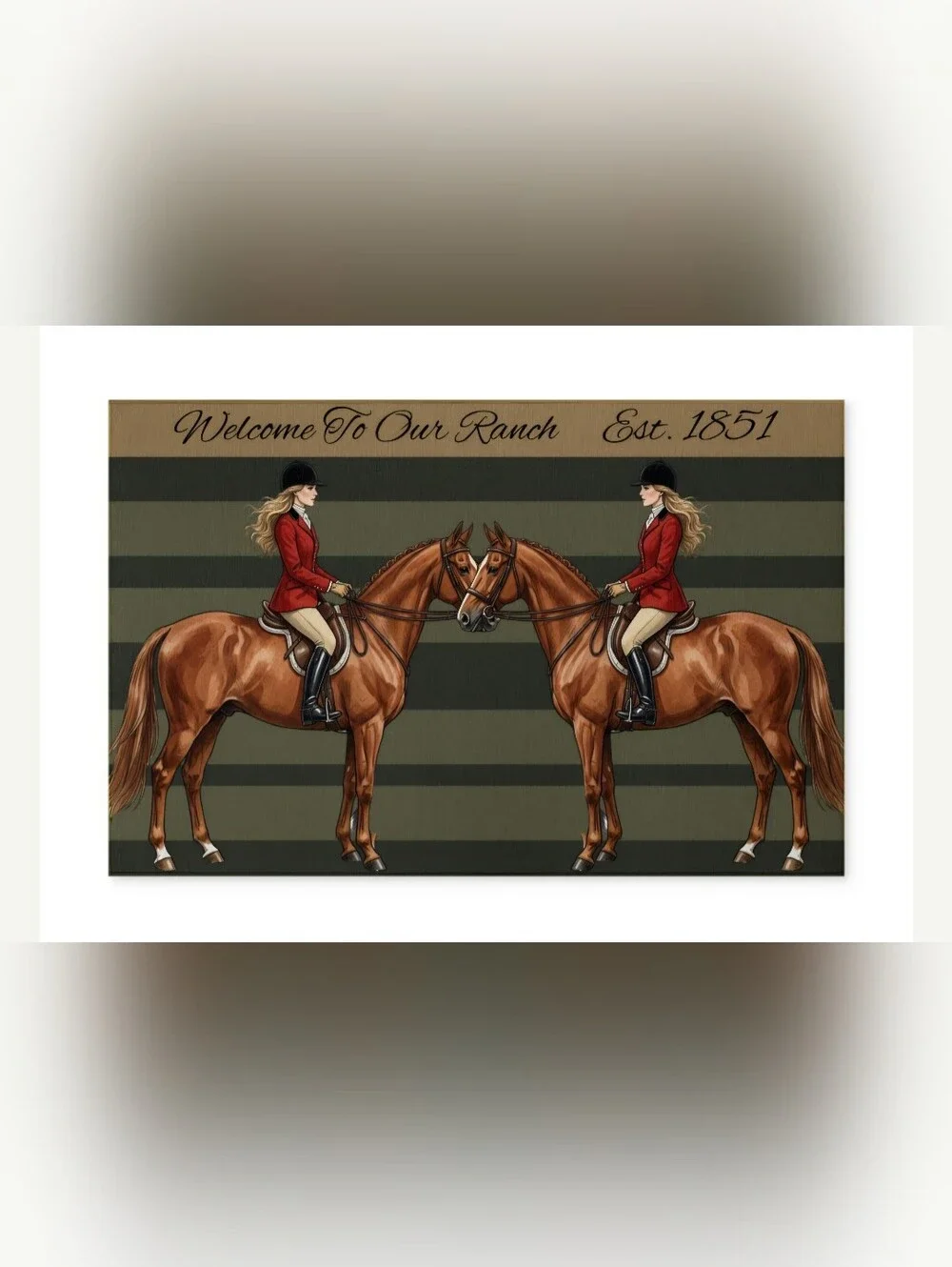 Equestrian Ranch Doormat NWT - Machine Washable 31